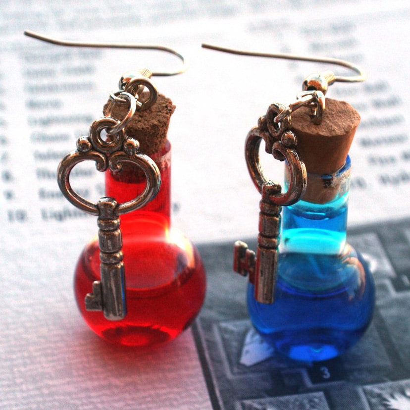 Health and Mana Potion Earrings Shut Up And Take My Yen : Anime & Gaming Merchandise