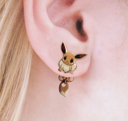 Clinging Eevee Earrings Pokemon Shut Up And Take My Yen : Anime & Gaming Merchandise