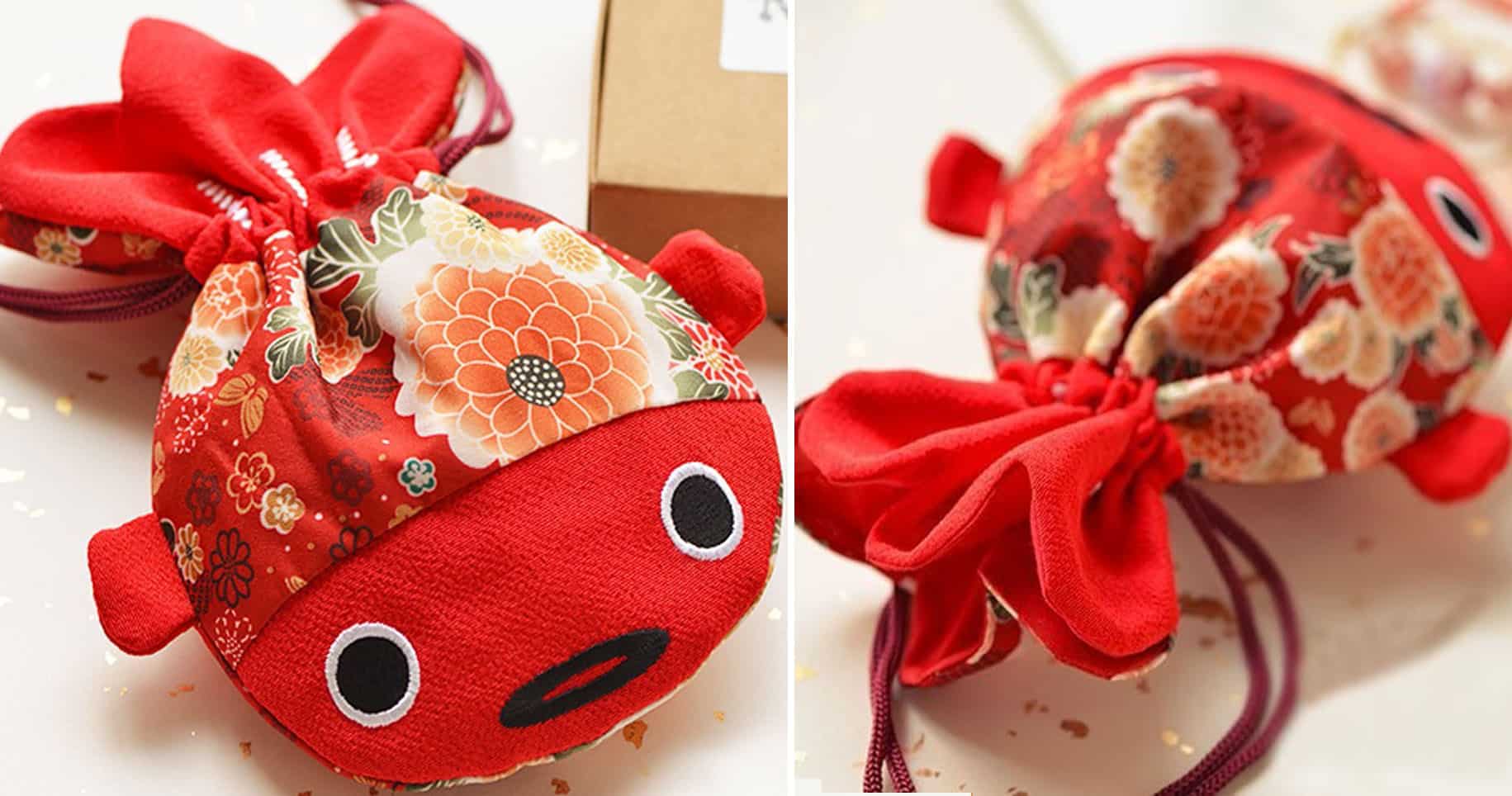 shape L size New! clam Handmade kinchaku bag drawstring bag made in Japan kawaii shijimi