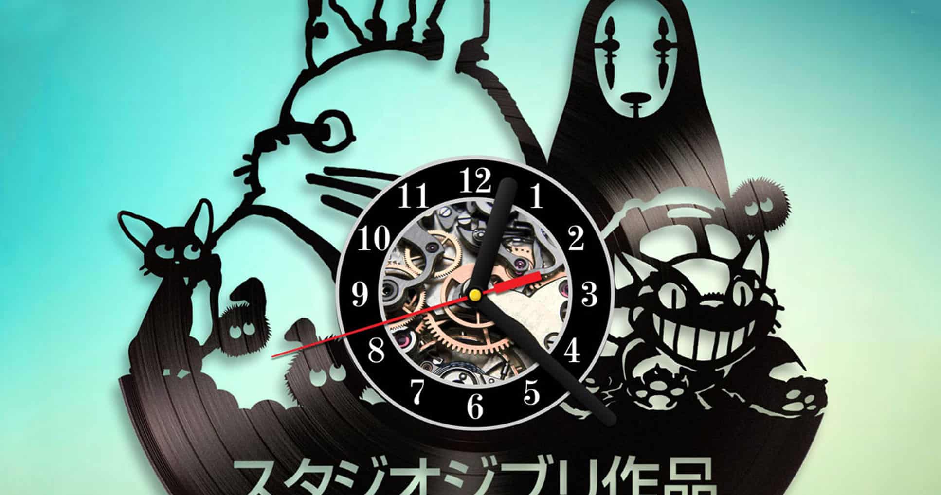 Studio Ghibli Vinyl Clock Record Wall Clock Decor Fan Art Home 3428 