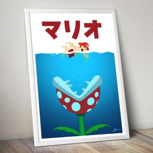 Super Mario Jaws Poster Print