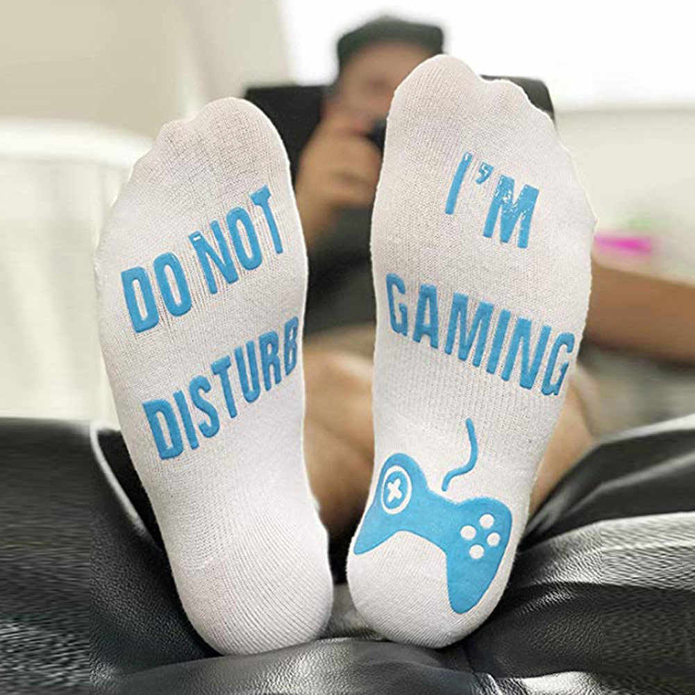 GAMER Gifts for Gamers Stylish Do Not Disturb I'm Gaming Socks I Unique Stocking Stuffer Gifts I Novelty Gaming Socks