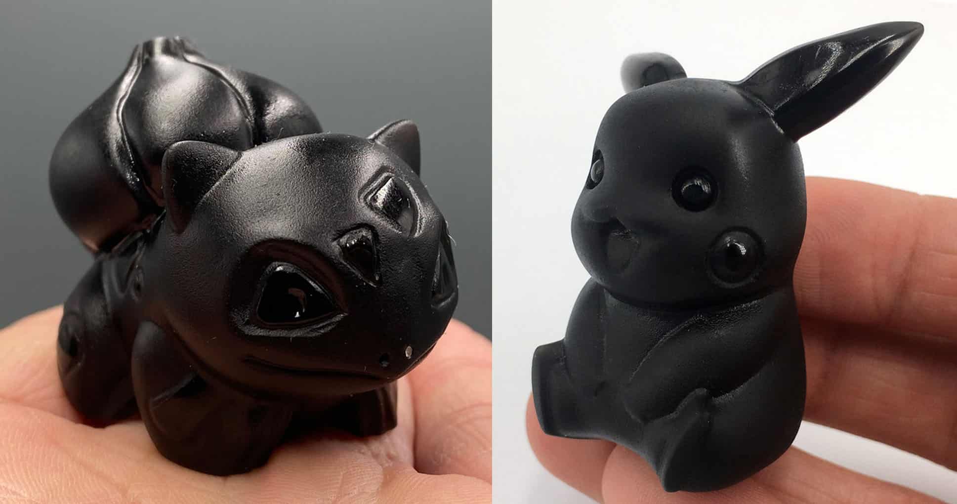 Hand-Carved Obsidian Pokemon