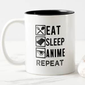 Eat Sleep Anime Repeat Mug